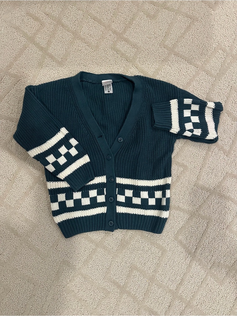 Hanna Andersson Teal Ribbed Knit Sweater Cardigan